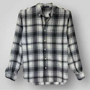 Brandy Melville Plaid Button Down Black & White Flannel OS